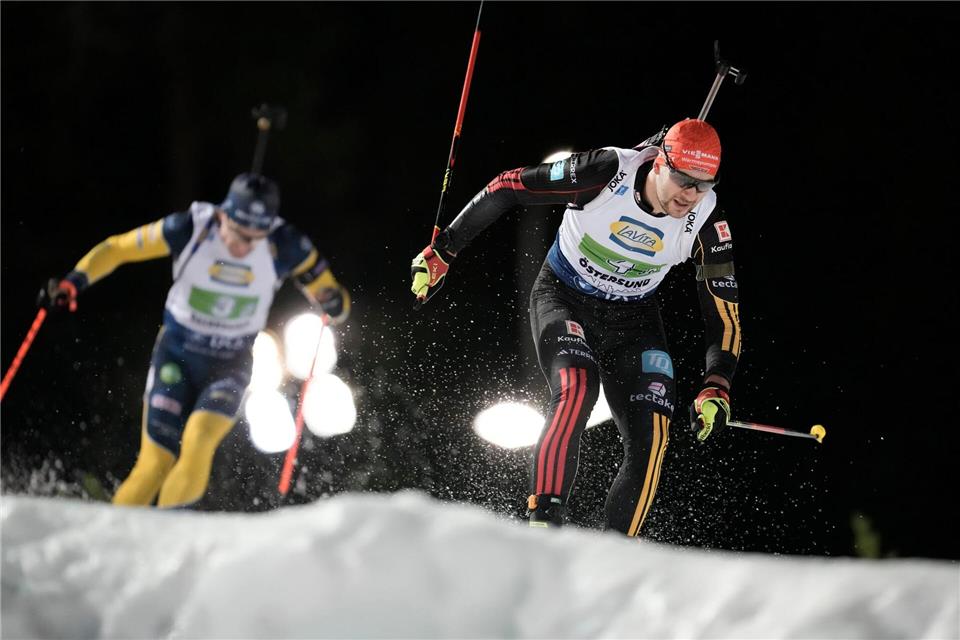  Danilo Riethmüller belegte mit der Männer-Staffel Platz vier.Björn Larsson Rosvall/TT News Agency/AP/dpa