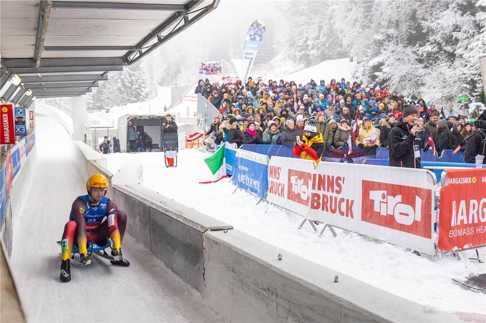  Der Skeleton-Weltcup im Eiskanal in Innsbruck/Igls wurde wegen eines schlechten Bahnzustandes abgesagt. (Archivbild)Expa/Johann Groder/APA/dpa