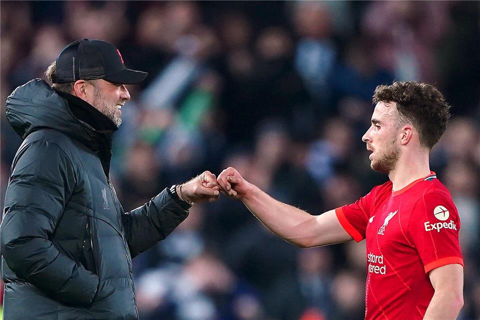  Jürgen Klopp ist zutiefst bestürzt über den Unfalltod seines früheren Schützlings Diogo Jota.Peter Byrne/PA Wire/dpa
