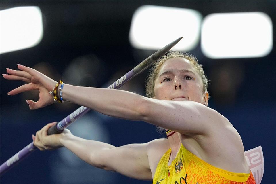 Julia Ulbricht gewann überraschend EM-Silber im Speerwurf.Matthias Schrader/AP/dpa