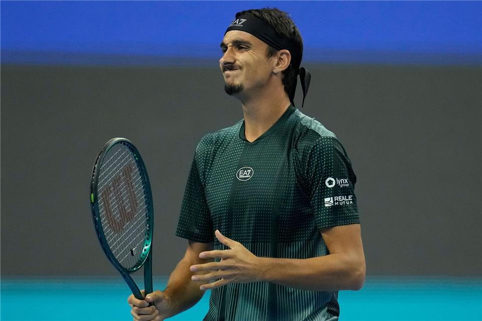 Lorenzo Sonego war gegen Alexander Zverev zwischenzeitlich verärgert.Ng Han Guan/AP/dpa