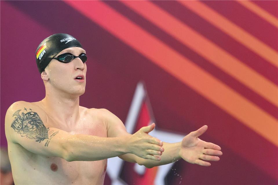  Lukas Märtens vom SC Magdeburg holt EM-Bronze über 400 Meter Freistil.Robert Michael/dpa