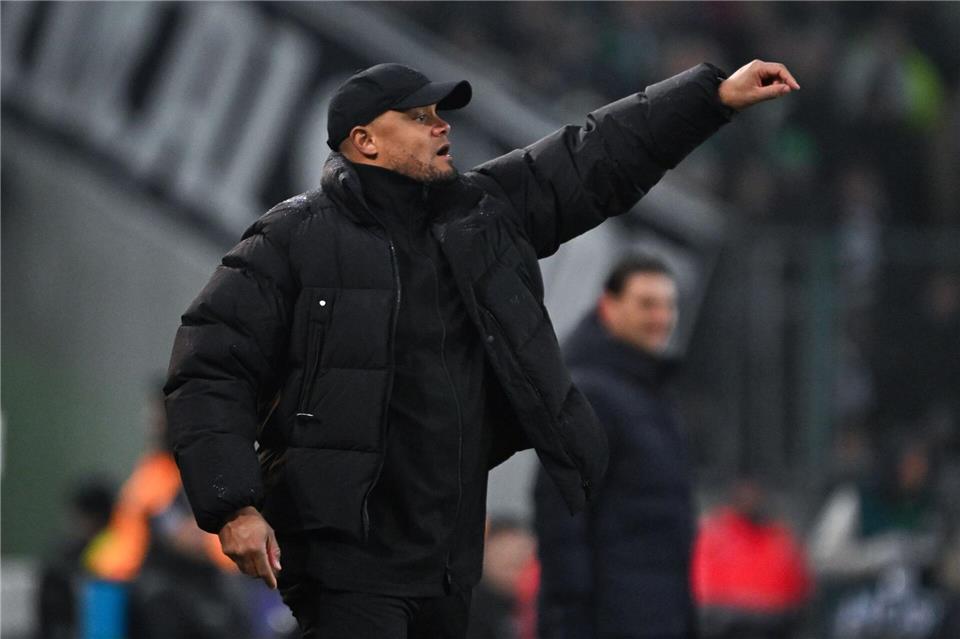  Münchens Trainer Vincent Kompany beim Spiel bei Borussia Mönchengladbach im Januar 2025. Federico Gambarini/dpa
