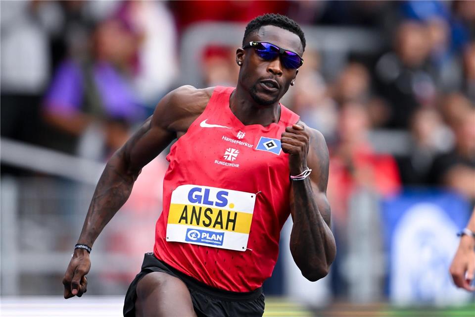 100-Meter-Rekordler Owen Ansah darf trotz Ermittlungen der Nationalen Anti Doping Agentur bei der EM starten. (Archivbild)Sven Hoppe/dpa