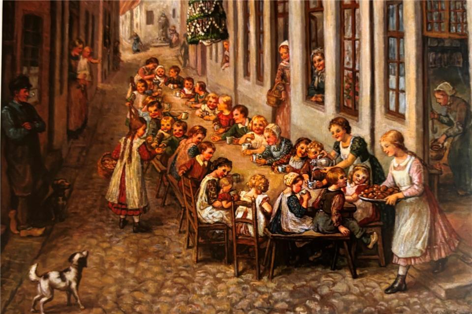 1935 hielt Julia Schily-Koppers ihre Erinnerung an die Tremsenfeier vor dem Elternhaus im Bild fest.