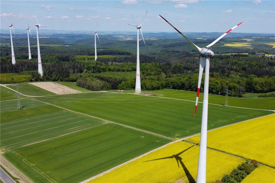 2024 sind mehr Windenergieanlagen in Rheinland-Pfalz genehmigt worden. (Archivbild)Arne Dedert/dpa