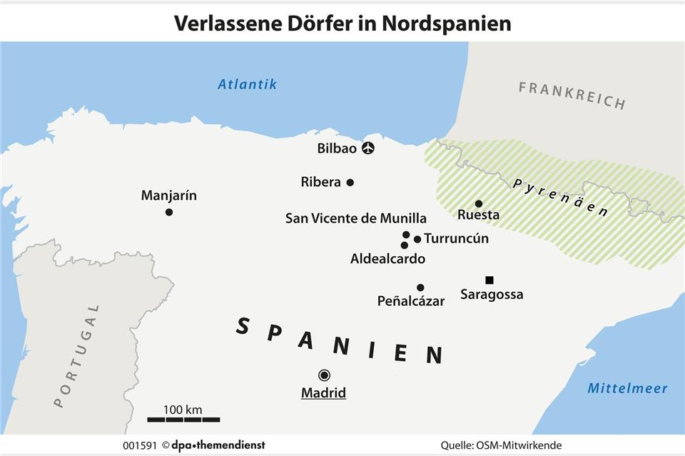 3.000 entvölkerte Dörfer soll es geben, die meisten davon im Norden des Landes. Reise zu sieben besonders faszinierenden aufgegebenen Siedlungen - in denen teils das Leben wieder einkehrt.dpa-infografik GmbH/dpa-tmn
