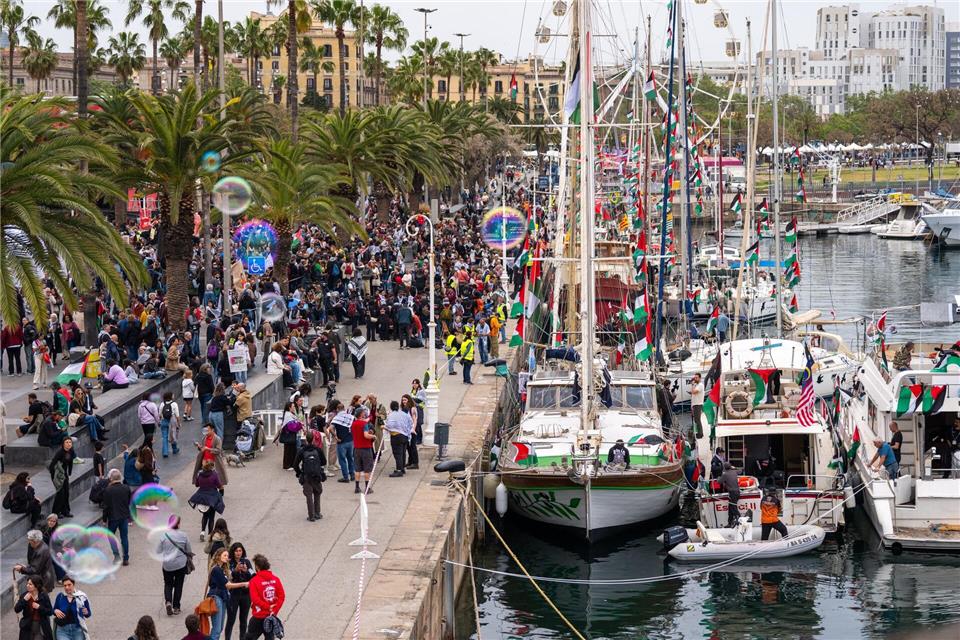 39 Boote der GSF-Flotte liefen in Barcelona aus. (Archivbild)Joan Mateu Parra/AP/dpa