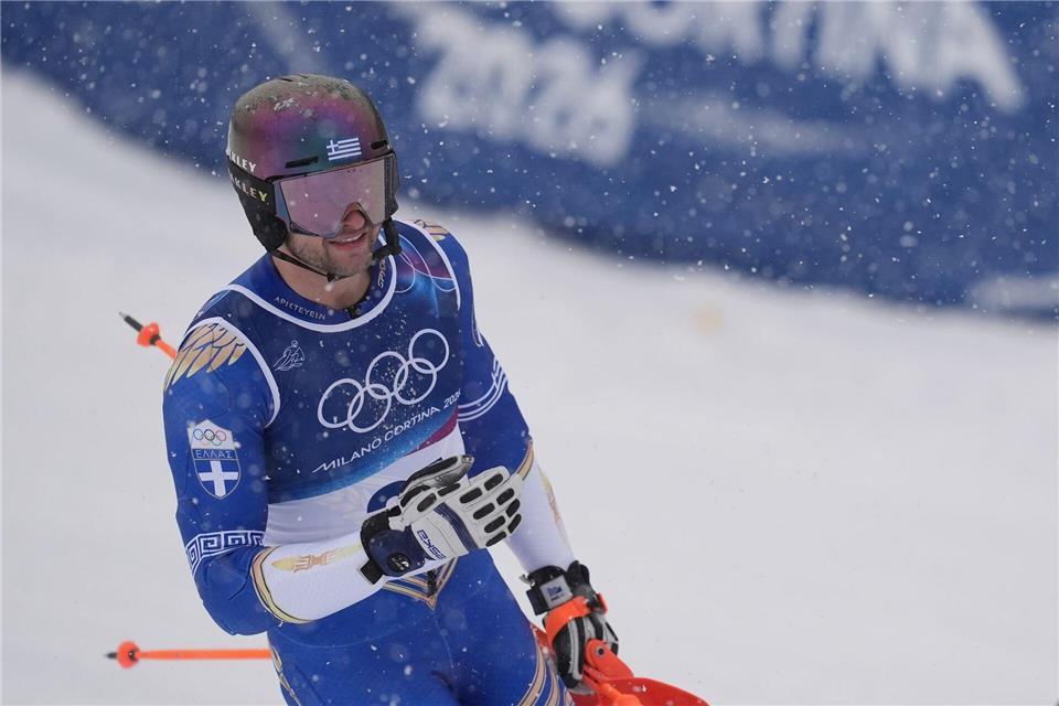 AJ Ginnis aus Griechenland beendet seine aktive Ski-Karriere bei Olympia.Rebecca Blackwell/AP/dpa
