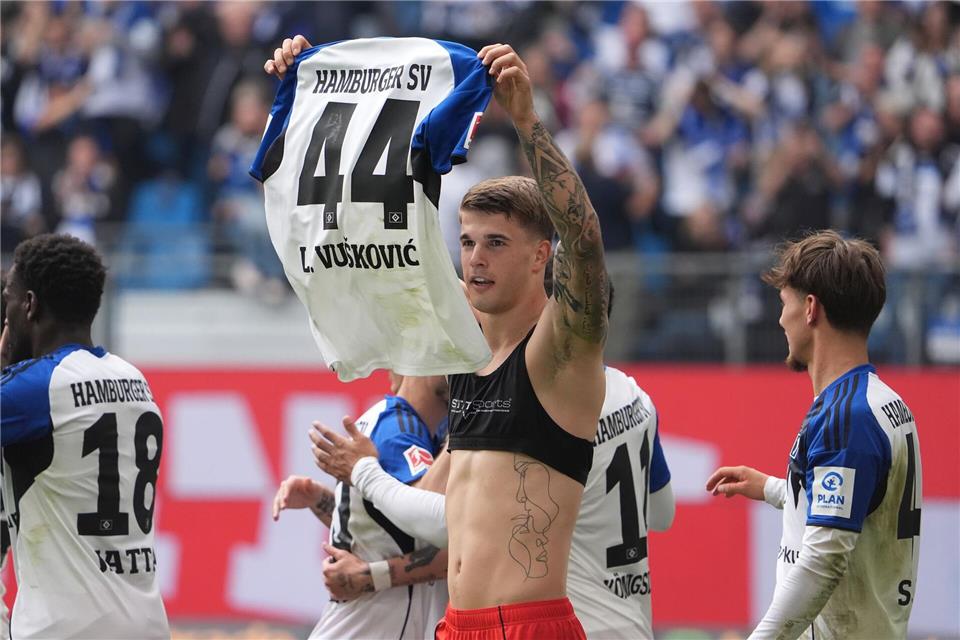 Abschied mit Tor: HSV-Verteidiger Luka Vuskovic.Marcus Brandt/dpa