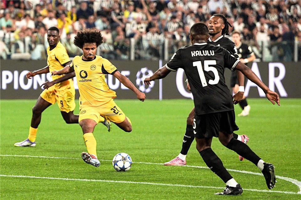 Adeyemi traf mit einem feinen Schuss zur Führung für den BVB.Marco Alpozzi/LaPresse/AP/dpa