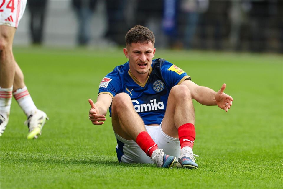 Adrian Kapralik erzielte einen Treffer für Holstein Kiel. (Archivbild)Frank Molter/dpa