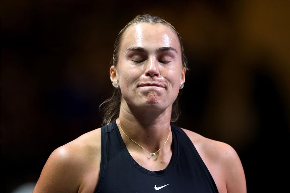 Ärgert sich nach einem verlorenen Punkt: Aryna SabalenkaChristopher Pike/Getty Images Europe/Pool/dpa