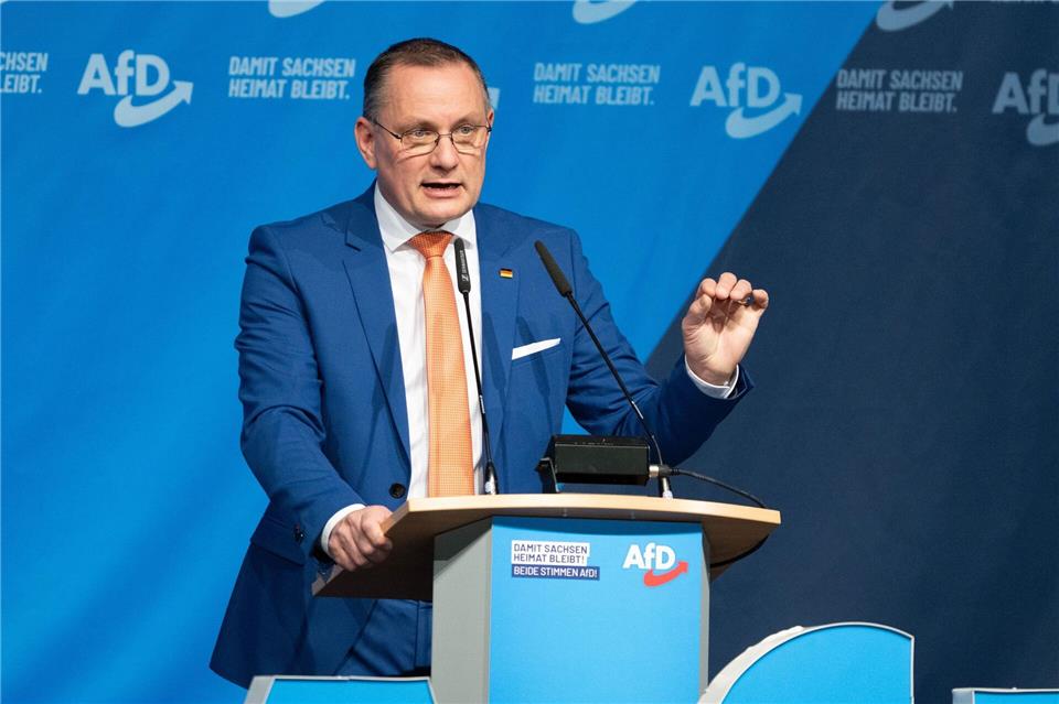AfD-Bundessprecher Tino Chrupalla erwartet von seiner Partei künftig eine Regierungsbeteiligung.Sebastian Kahnert/dpa