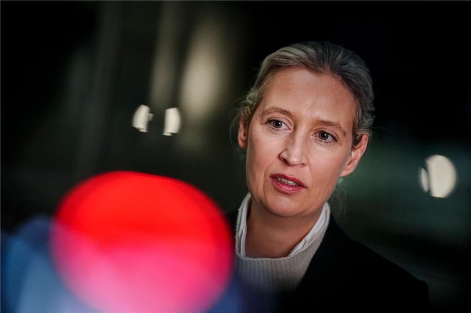 AfD-Chefin Alice Weidel sieht ihre Partei in baldiger Regierungsverantwortung und die AfD-Nachwuchsorganisation als „Kaderschmiede“. Kay Nietfeld/dpa