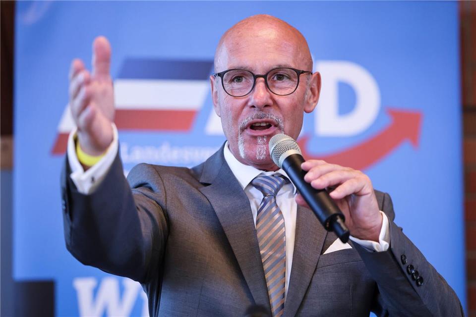 AfD-Landeschef Kleinschmidt ist vom Wiedereinzug seiner Partei in den Kieler Landtag bei der Wahl 2027 überzeugt.Christian Charisius/dpa
