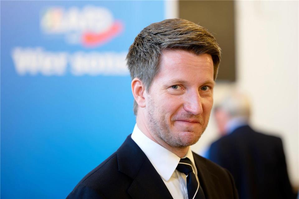 AfD-Landeschef Martin Vincentz während des Landesparteitags in Marl. Henning Kaiser/dpa