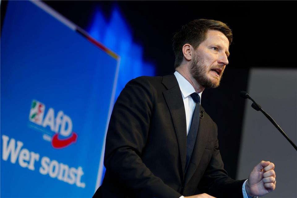 AfD-NRW-Chef Martin Vincentz bei der umstrittenen Aufstellungsversammlung in Marl (Archivbild)Thomas Banneyer/dpa