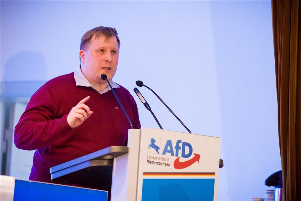 AfD-Vize Jens-Christoph Brockmann kritisierte beim Parteitag interne Gegner des Landesvorstands. (Archivbild)Moritz Frankenberg/dpa