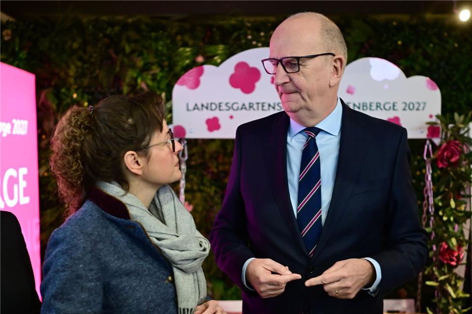 Agrarministerin Mittelstädt und Ministerpräsident Woidke nehmen am Brandenburg-Tag auf der Grünen Woche in Berlin teil.Sebastian Christoph Gollnow/dpa