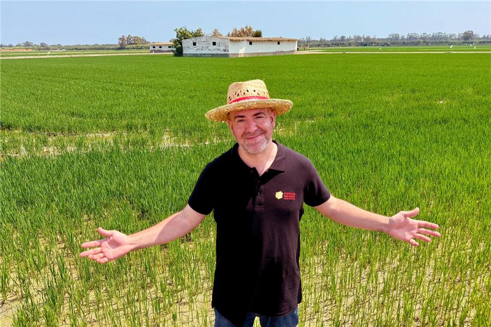 Agrarwissenschaftler und Kurator im Reismuseum Valencias: Mauro Ponsoda in einem Reisfeld in der Albufera.Wolfgang Stelljes/dpa-tmn