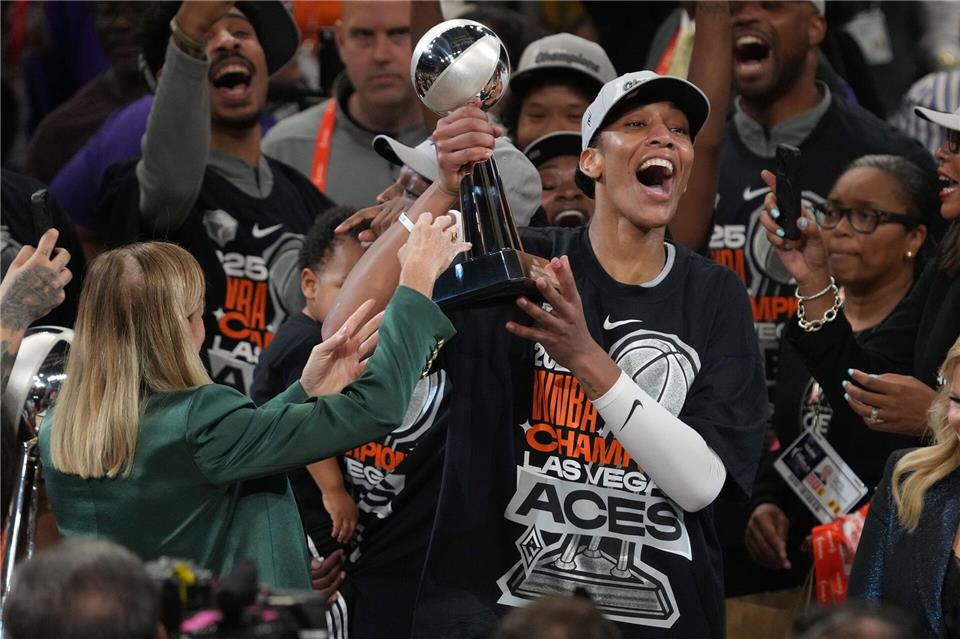 A’ja Wilson hat die Las Vegas Aces zur dritten Meisterschaft in der WNBA geführt.Rick Scuteri/AP/dpa