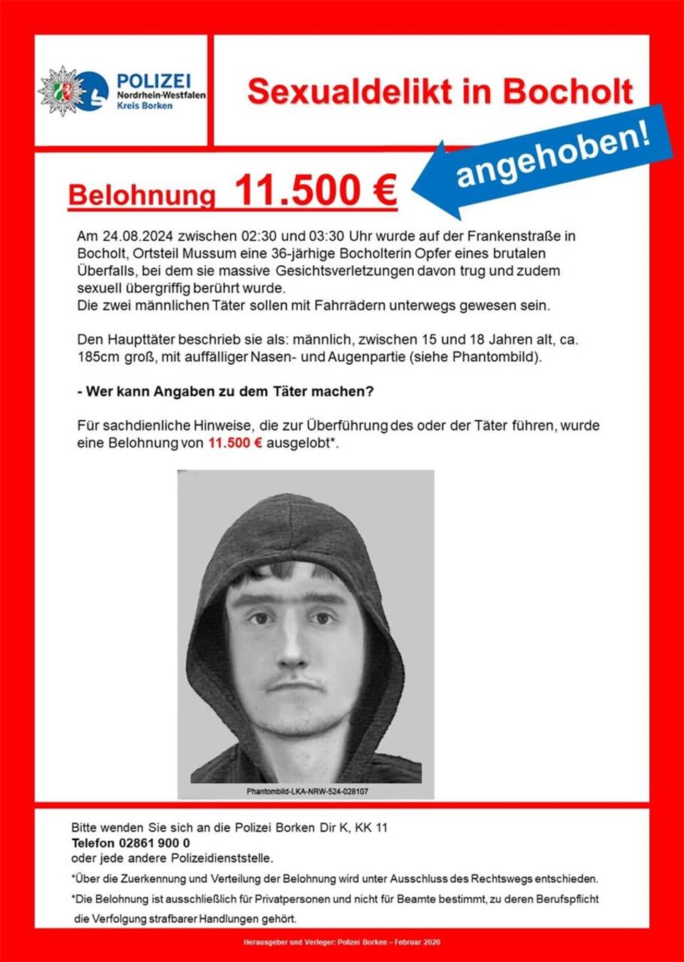 Aktualisiertes Fahndungsplakat
