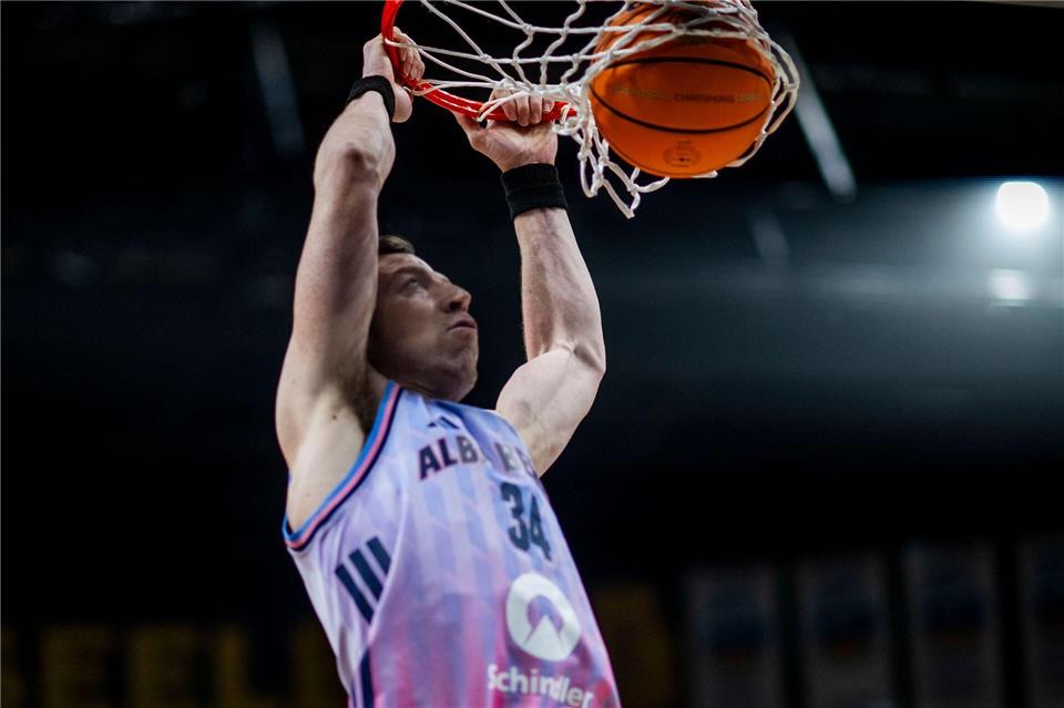 Albas Flügelspieler Justin Bean war bester Berliner Werfer gegen Athen. (Archivbild)Julius Frick/dpa