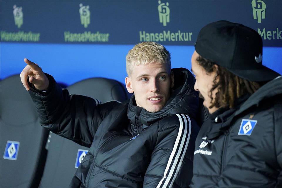 Albert Grönbaek (l.) ist zurück im Mannschaftstraining des HSV.Marcus Brandt/dpa