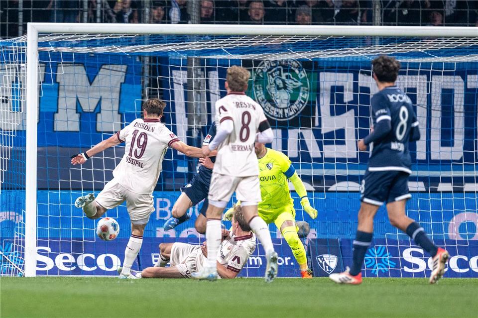 Alexander Rossipal erzielte den Führungstreffer für Dresden.David Inderlied/dpa