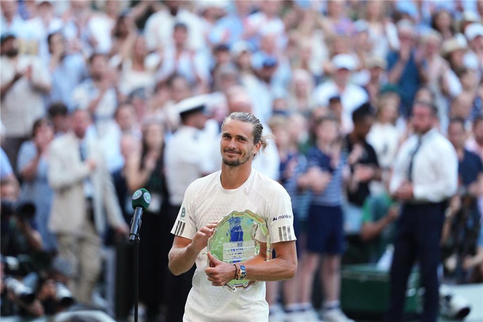 Alexander Zverev erreichte in Wimbledon als erster deutscher männlicher Tennisprofi seit 1991 das Endspiel. (Archivbild)Kirsty Wigglesworth/AP/dpa