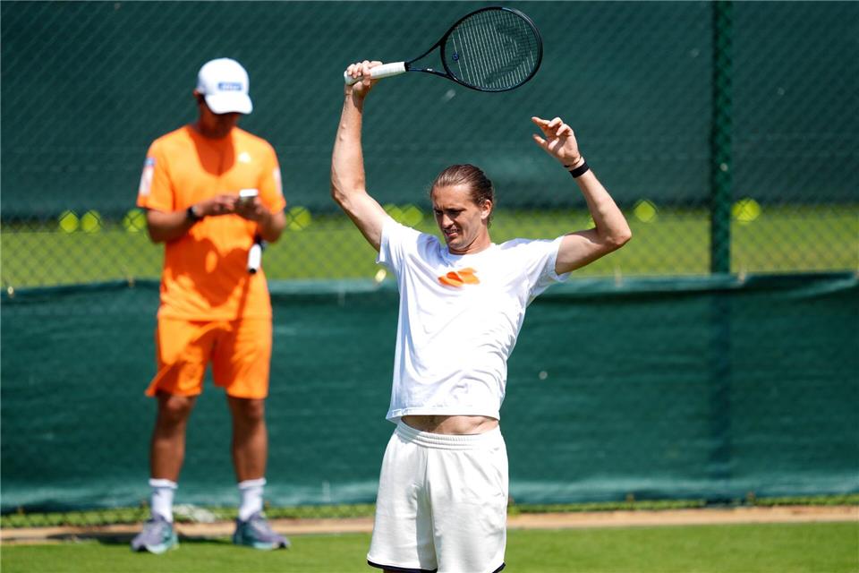 Alexander Zverev möchte endlich auch in Wimbledon weit kommen.Adam Davy/PA Wire/dpa
