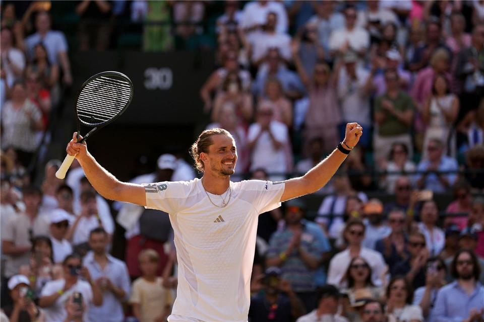 Alexander Zverev tritt im Wimbledon-Halbfinale gegen den Briten Arthur Fery an.Andrew Matthews/PA Wire/dpa