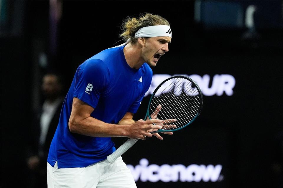 Alexander Zverev verzweifelte am zweiten Tag beim Laver Cup am Australier Alex de Minaur.Jeff Chiu/AP/dpa