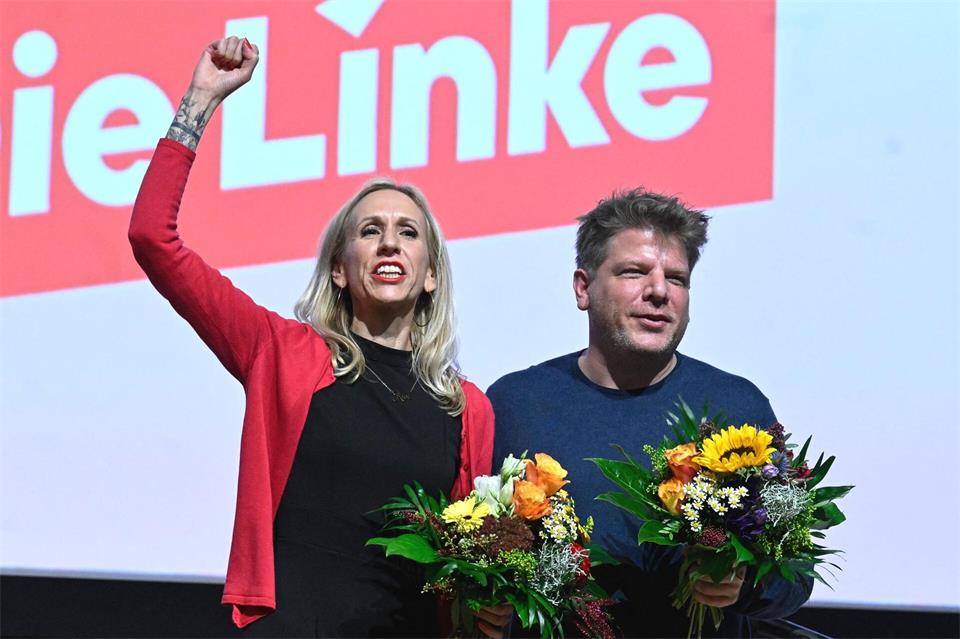 Alexandra Mehdi und Sebastian Merkens führen die Linke in den Wahlkampf zur NRW-Landtagswahl im April 2027.Roberto Pfeil/dpa