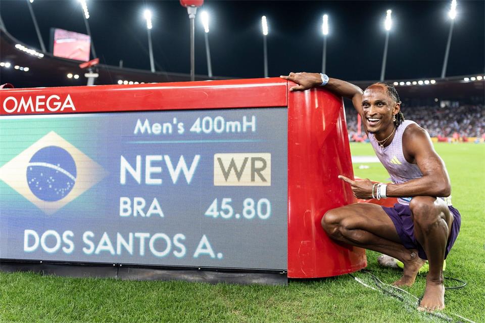 Alison dos Santos lief einen Fabellauf in Zürich.Claudio Thoma/KEYSTONE/dpa