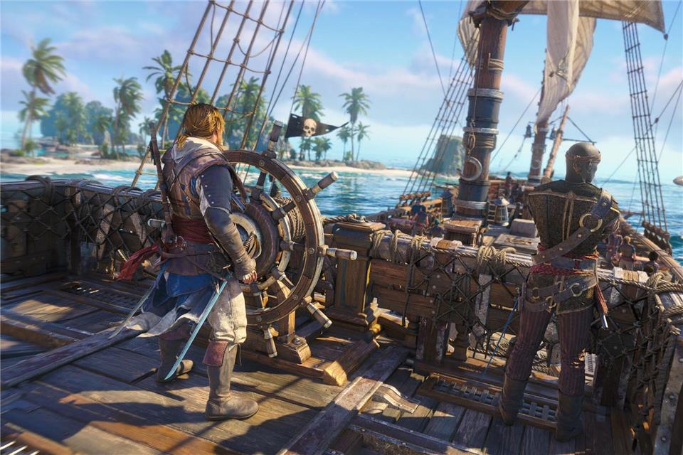 Alle Wetter: Als berüchtigter walisischer Pirat Edward Kenway durchkreuzt man auf der „Jackdaw“ die Karibik.Ubisoft/dpa-tmn
