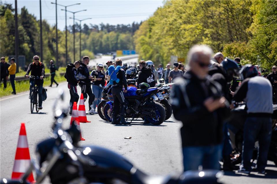 Alljährlich versammelt sich am 1. Mai eine fünfstellige Zahl von Motorradfahrern in Nürnberg.News5 / David O�wald/NEWS5/dpa