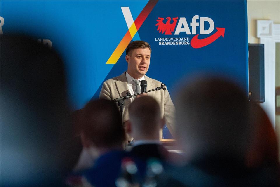 „Am Ende werden wir siegen“, sagte der Bundesvorsitzende Jean-Pascal Hohm - ihm zufolge bei der Landtagswahl.Christophe Gateau/dpa