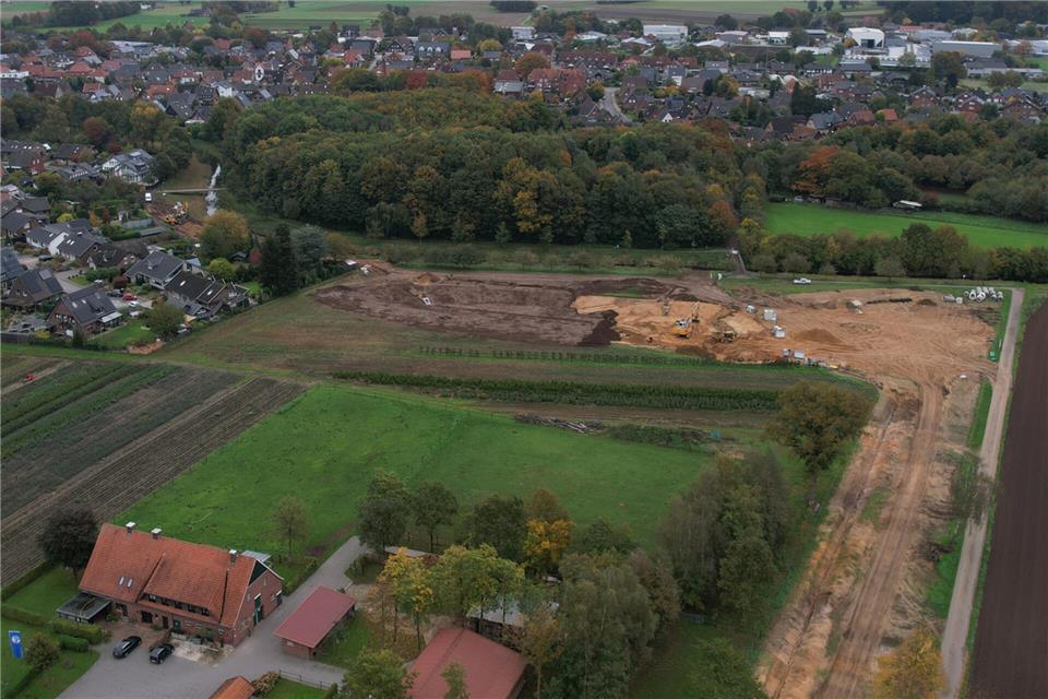 Am Musekamp in Ramsdorf laufen die Arbeiten für die künftige Entwässerung.