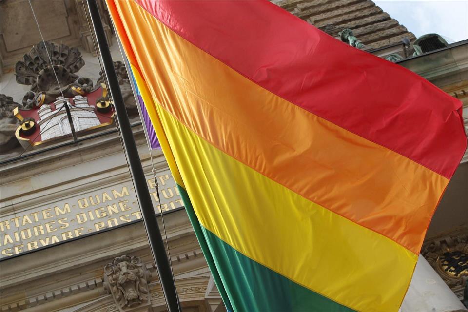 Am Rathaus - wie hier in Hamburg - wird in Aschaffenburg keine Regenbogenflagge gehisst. (Symbolbild)picture alliance / dpa