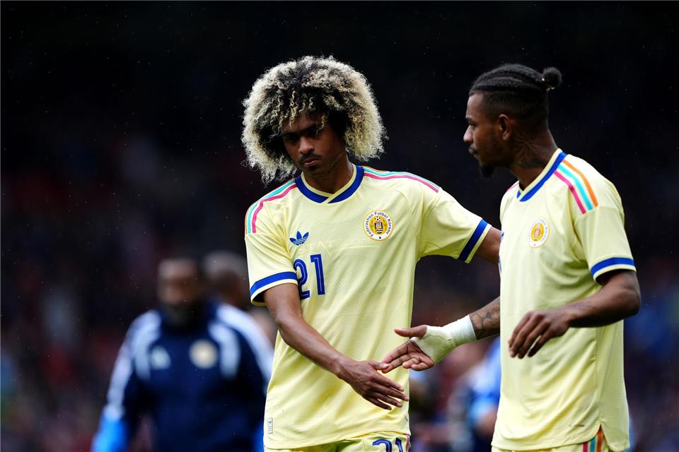 Am Sonntag trifft die deutsche Fußball-Nationalmannschaft bei der WM auf Curaçao. (Archivbild)Andrew Milligan/PA Wire/dpa