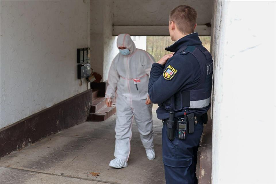 Am Tatort im saarländischen Bexbach ermittelt die Polizei.Brandon Lee Posse/dpa