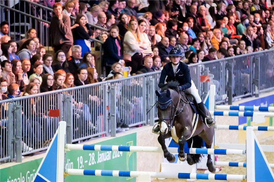 Am letzten Wochenende der diesjährigen Grünen Woche stehen im Rahmen des Reitturniers Hippologica noch mehrere Wettbewerbe an. (Archivbild)Christoph Soeder/dpa
