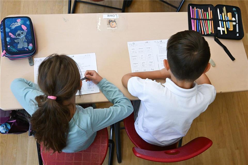 An den Grundschulen im Land starten rund 113.000 Erstklässlerinnen und Erstklässler ihre Schullaufbahn. (Symbolfoto)Bernd Weißbrod/dpa