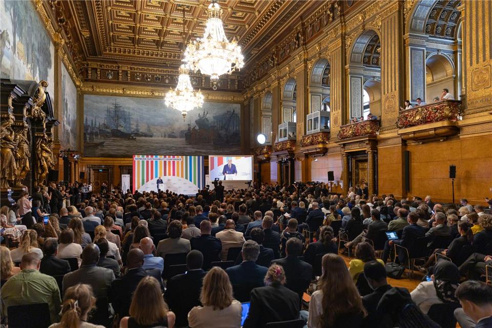 An der Hamburg Sustainability Conference (HSU) nehmen nach Angaben der Veranstalter rund 1.600 Teilnehmerinnen und Teilnehmern aus 115 Ländern teil.Ulrich Perrey/dpa
