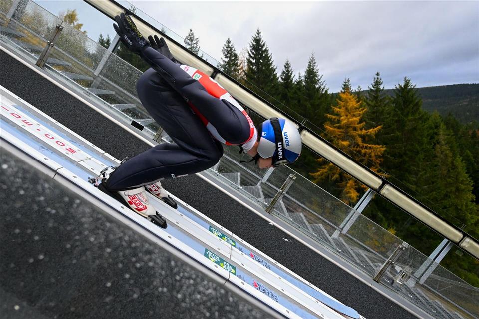 Andreas Wellinger war im Sommer nicht in Topform.Hendrik Schmidt/dpa