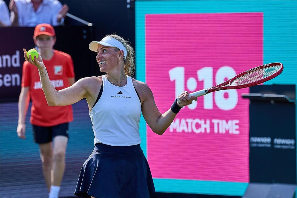 Angelique Kerber animierte das Publikum.Mathias Schulz/dpa