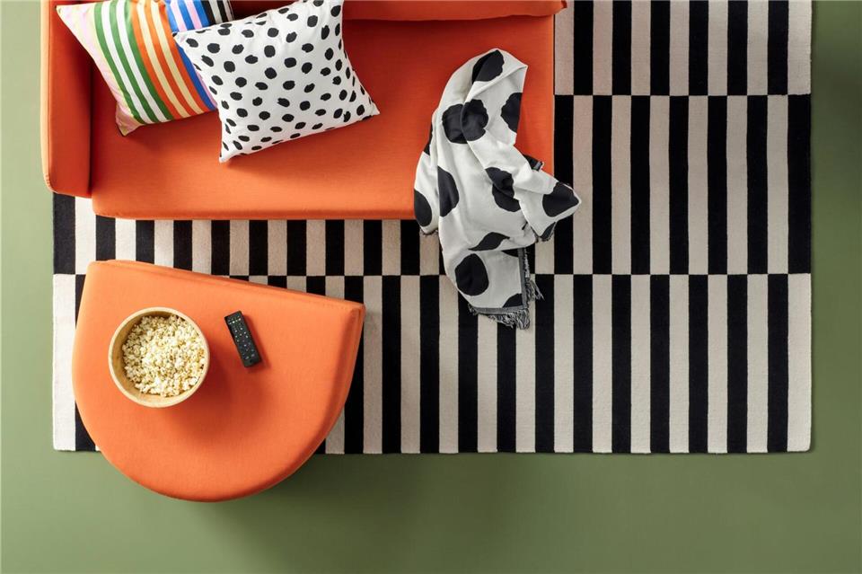 Flauschiges für Wand und Boden: Teppichtipps fürs Zuhause Angesagt: Teppiche mit geometrischen Mustern. Hier ein Beispiel aus der HW-Kollektion von Ikea. Inter Ikea Systems B.V. 2024/dpa-tmn
