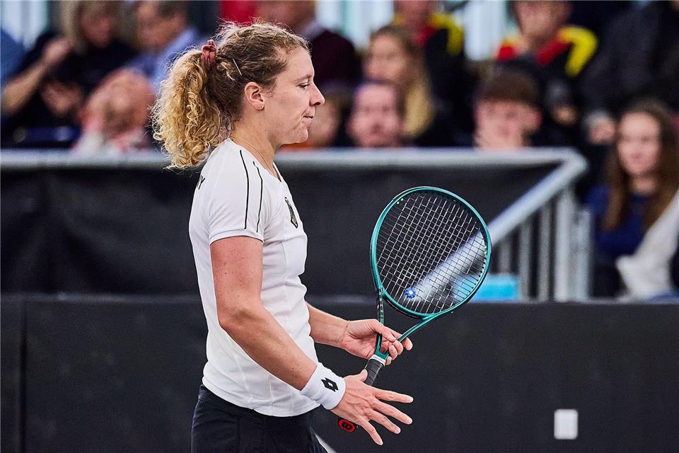 Anna-Lena Friedsam und das deutsche Tennisteam kämpften gegen Belgien.Mathias Schulz/dpa